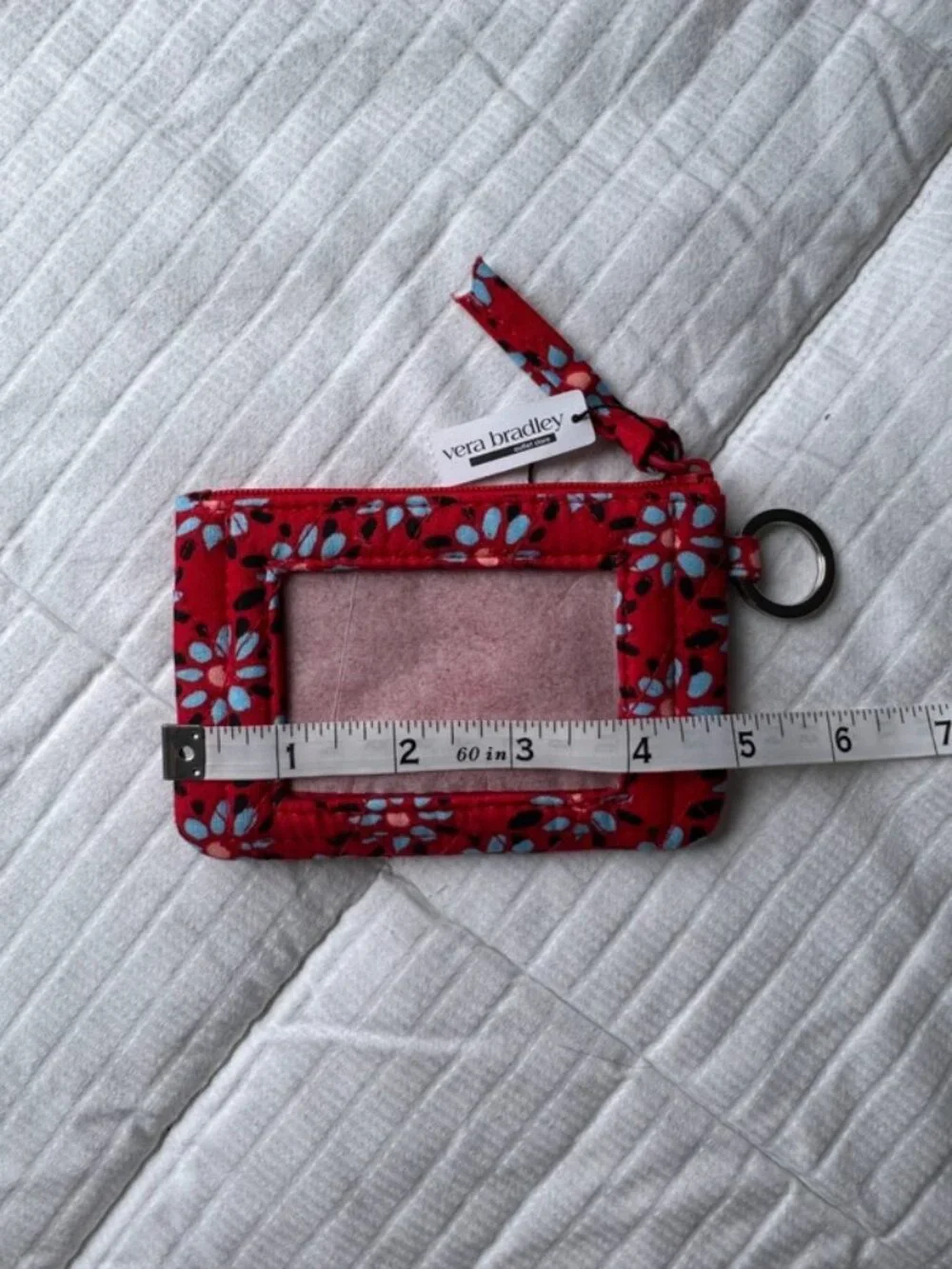 Vera Bradley red floral ID card wallet